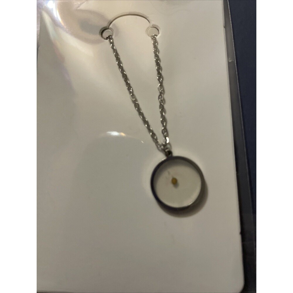 Mustard Seed Flat Plate Necklace Real Mustard
